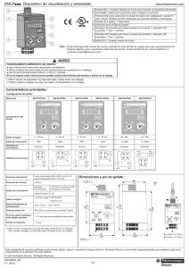 ZMLPppp Dispositivo de visualización y presostato AVISO