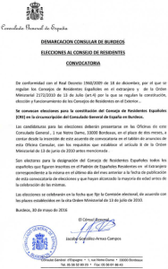 DEMARCACION CONSULAR DE BURDEOS ELECCIONES AL