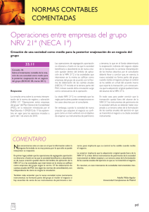 Operaciones entre empresas del grupo NRV 21ª (NECA 1ª)