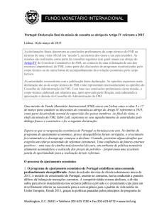 Artigo IV do FMI para Portugal