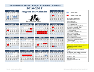 14-Month School Year Calendar Template