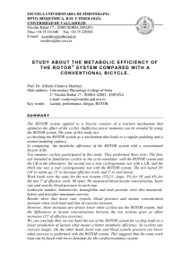 STUDY ABOUT THE METABOLIC EFFICIENCY OF THE ROTOR