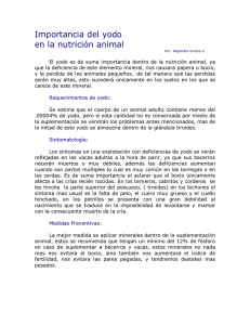Importancia del yodo en la nutrición animal