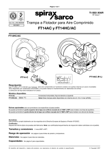 Trampa a Flotador para Vapor FT14 y FT14HC (1" HC, 1¼", 1½" y 2")
