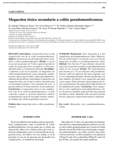 Megacolon tóxico secundario a colitis pseudomembranosa
