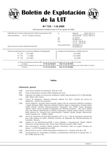 Boletín de Explotación de la UIT No 722 - 15.VIII.2000