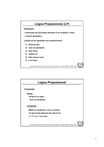 Lógica Proposicional (LP) Lógica Proposicional