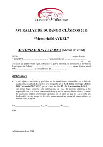 XVI RALLYE DE DURANGO CLÁSICOS 2016 “Memorial MAYKEL