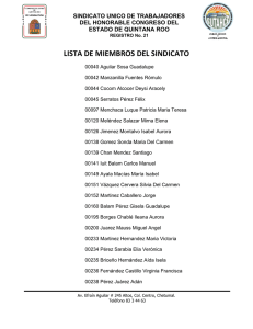 lista de miembros del sindicato - Poder Legislativo del Estado de