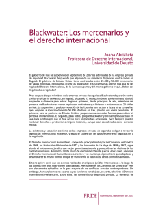 Blackwater: Los mercenarios y el derecho internacional