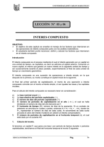 INTERES COMPUESTO LECCIÓN Nº 05 y 06