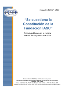 Se cuestiona la Constitución de la Fundación IASC