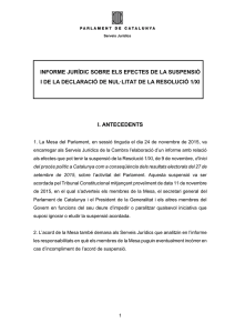 informe jurídic sobre els efectes de la suspensió i de la declaració
