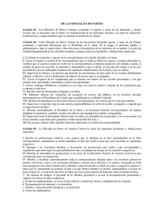 DE LAS OFICIALÍAS DE PARTES Artículo 81.