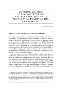 revisión crítica de los aportes del institucionalismo a la teoría