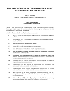 reglamento general de condominio del municipio de tlalnepantla de