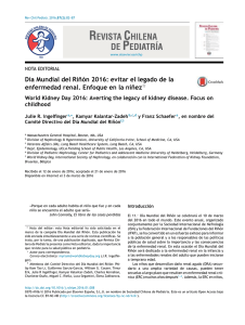 Día Mundial del Ri˜nón 2016: evitar el legado de la enfermedad