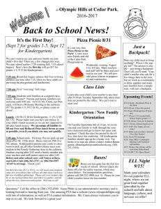 Back to School News! - Olympic Hills Elementary School