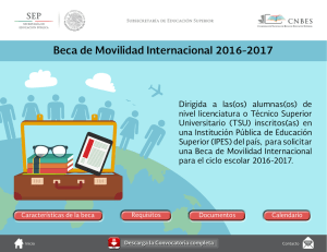 Beca de Movilidad Internacional 2016-2017