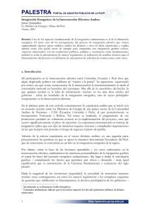 Integración Energética: de la Interconexión Eléctrica Andina Jaime