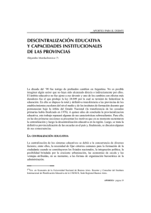 descentralización educativa y capacidades institucionales