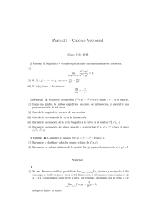 Parcial I – Cálculo Vectorial