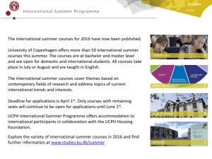 The international summer courses for 2016 have now been