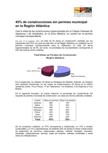 45% de construcciones sin permiso municipal en la Región Atlántica