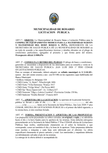 1- pliego gral de llamado - Municipalidad de Rosario