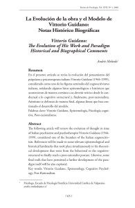La Evolución de la obra y el Modelo de Vittorio Guidano