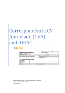 Correspondència CV Abreviado (CVA) amb DRAC