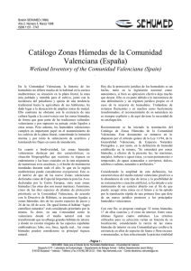 Catálogo Zonas Húmedas de la Comunidad Valenciana