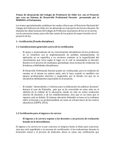 Temas de desacuerdo del Colegio de Profesores de Chile A.G. con