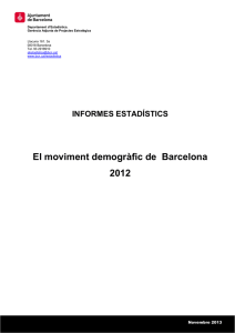 El moviment demogràfic de Barcelona. 2012