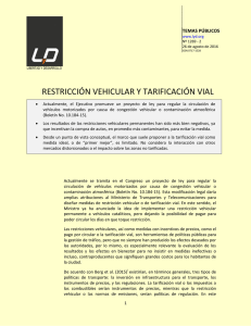 restricción vehicular y tarificación vial