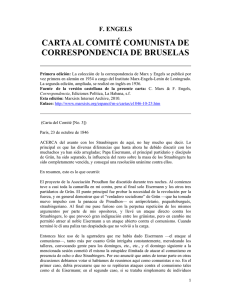 CARTA AL COMITÉ COMUNISTA DE CORRESPONDENCIA DE