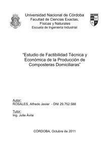 Estudio de Factibilidad Técnica y Económica de la Producción