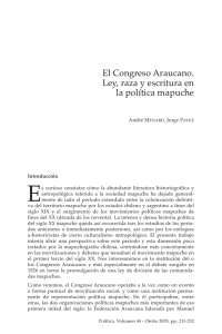 El Congreso Araucano. Ley, raza y escritura en la política mapuche