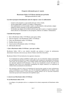 Prospecto: información para el usuario Bicarbonato Sódico 1/6 M