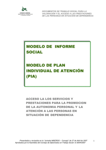 Modelo de Informe Social y el Modelo de Plan Individual de Atención