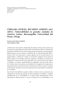 VERGARA DURÁN, RICARDO ADRIÁN (ed.) (2011). Vulnerabilidad