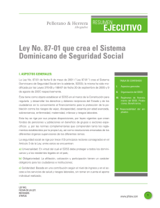 EJECUTIVO Ley No. 87-01 que crea el Sistema Dominicano de