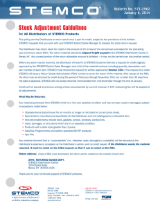 Stock Adjustment Guidelines