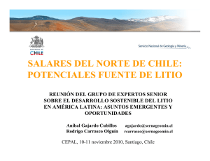 SALARES DEL NORTE DE CHILE: POTENCIALES FUENTE DE LITIO