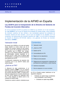 Implementación de la AIFMD en España