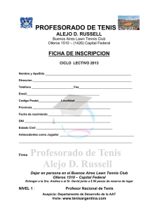profesorado de tenis - Tenis Argentina.com
