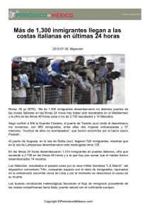 de 1300 inmigrantes llegan a las costas italianas en últimas 24 horas
