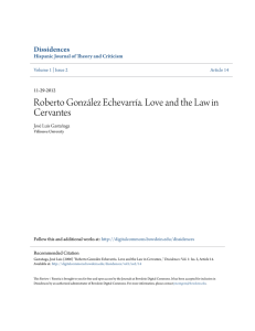 Roberto González Echevarría. Love and the Law in Cervantes