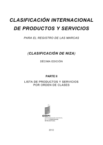 clasificación internacional de productos y servicios para el registro