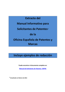 Extracto del Manual Informativo para Solicitantes de Patentes(*) de